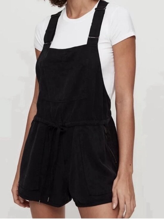 Wilfred Pants - Aritzia Wilfred Free women S Beatriz romper overalls shorts black minimalist